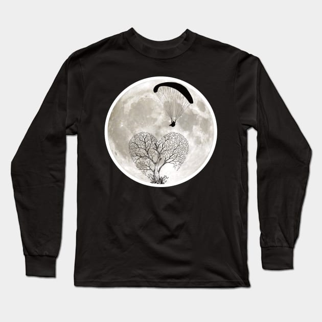 Paragliding is sport with a paraglider under Mars Long Sleeve T-Shirt by The Hammer